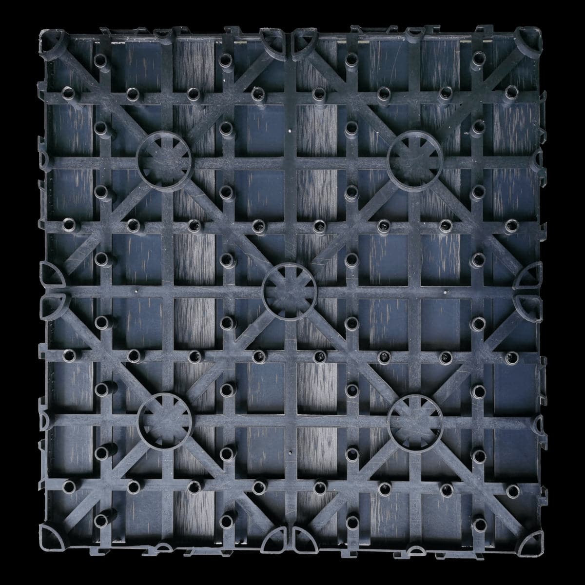 NATERIAL INTERLOCKING COMPOSITE TILE WITH CLIP 30X30CM DARK GREY