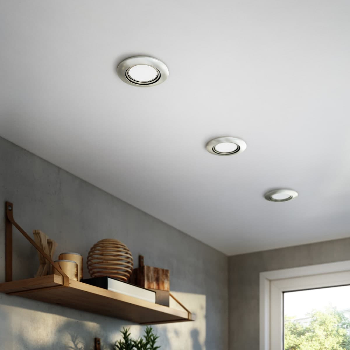 3 RECESSED SPOTLIGHTS REMI PLASTIC NICKEL LED GU10=50W ADJUSTABLE - best price from Maltashopper.com BR420006438