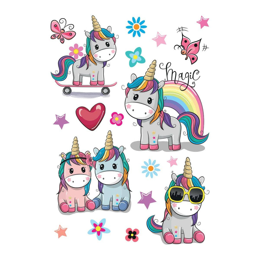 Bricocenter STICKER WALL COLOURFUL UNICORNS 47X47CM