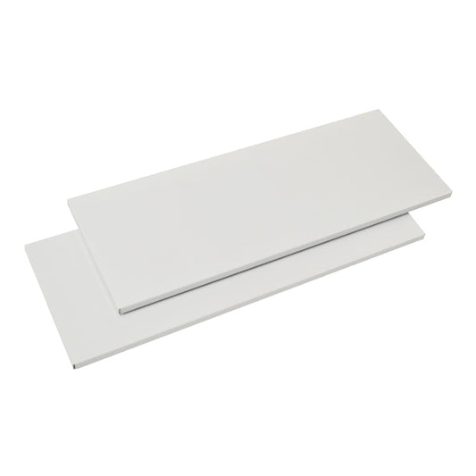 PACK 2 METAL SHELVES 80X30 CM WHITE SPACEO - best price from Maltashopper.com BR410510197