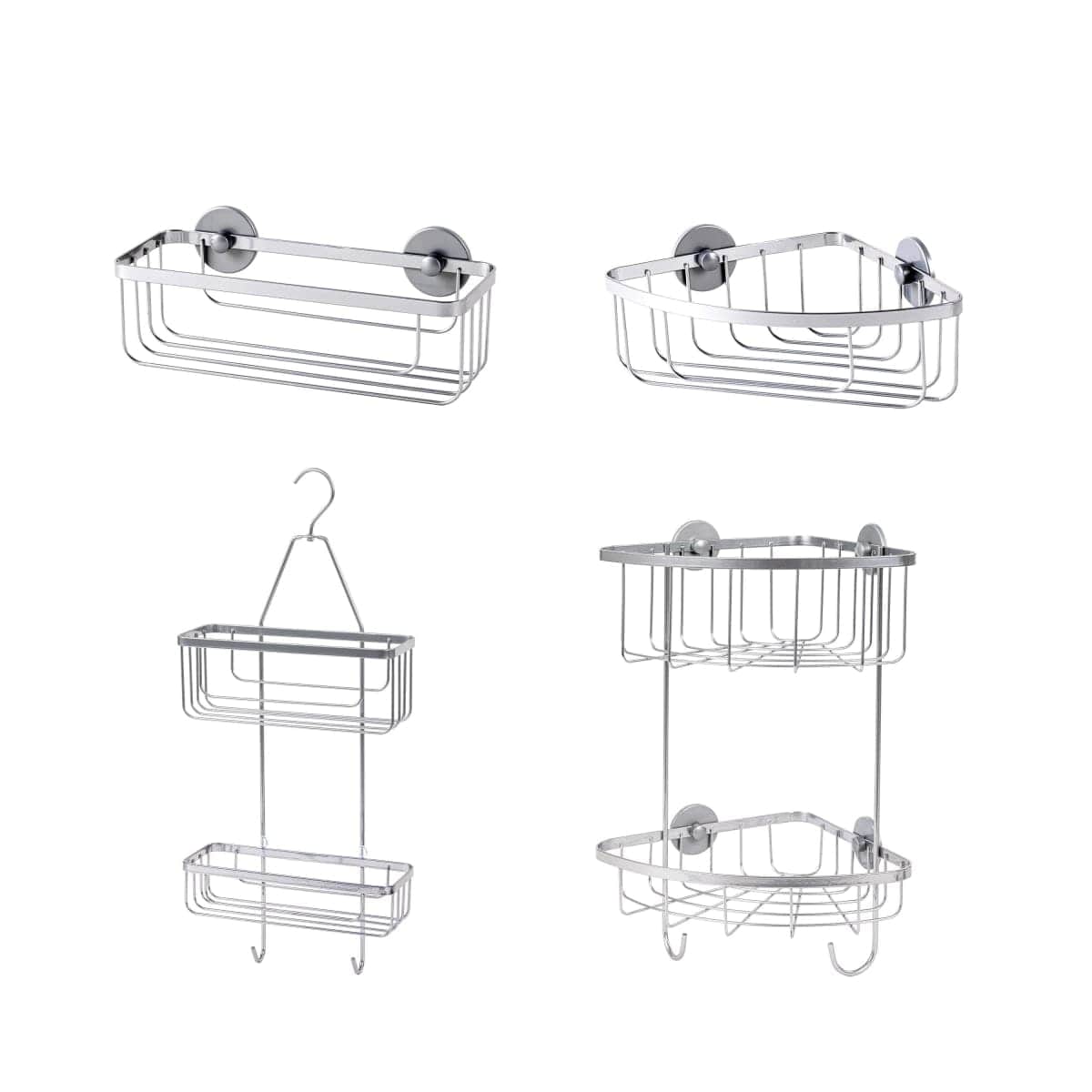 Bricocenter SHOWER ACCESSORY 2 SHELVES FLUSH CHROME 21.7X21.7 H38.5