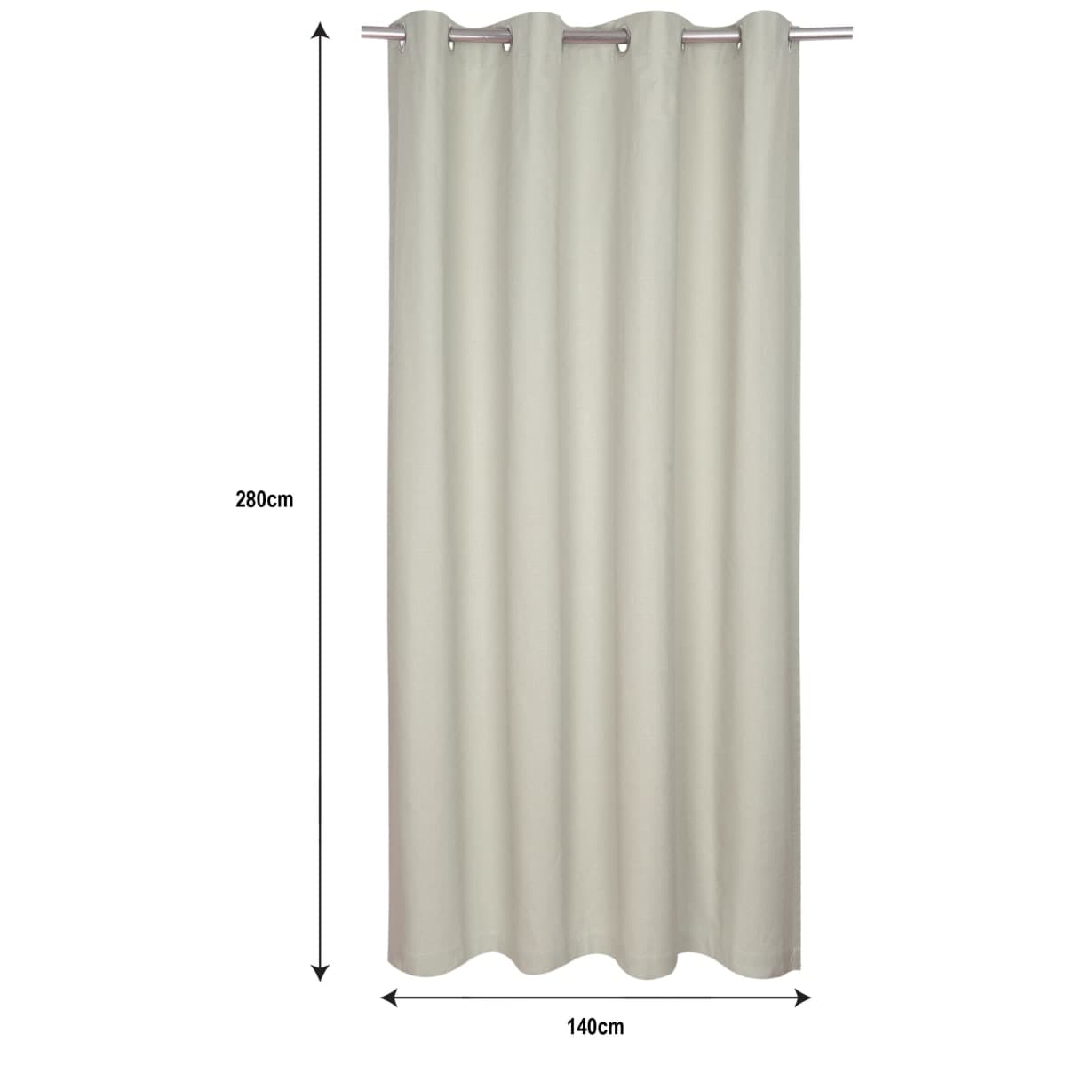 LEYA ECRU OPAQUE CURTAIN 140X280 CM ORGANIC COTTON WITH EYELETS - best price from Maltashopper.com BR480009558