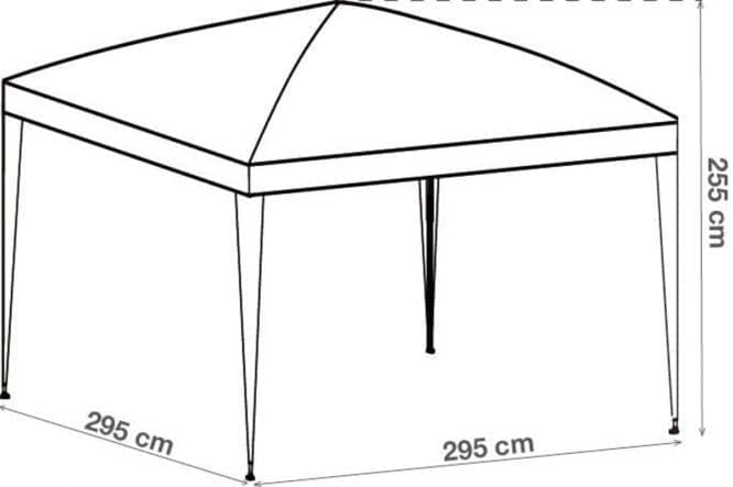 Bricocenter EORI ORIGAMI NATERIAL - Gazebo - Steel and White Polyester Tarp - 2.95x2.95 m