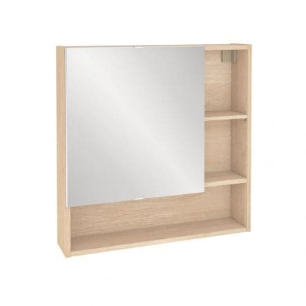 EASY STORAGE MIRROR CM. L70XP16X70H WITH 2 OAK SIDE SHELVES - best price from Maltashopper.com BR430007576