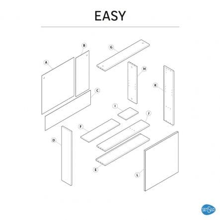 Bricocenter EASY STORAGE MIRROR CM. L70XP16X70H WITH 2 OAK SIDE SHELVES