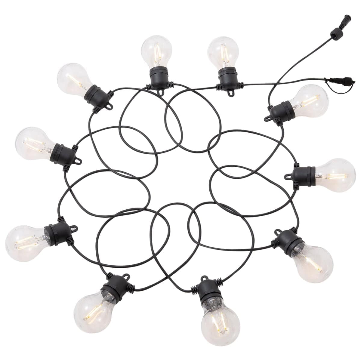 MINTA GARLAND LIGHT 5MT PLASTIC BLACK 10XE27 IP44 - best price from Maltashopper.com BR420008095