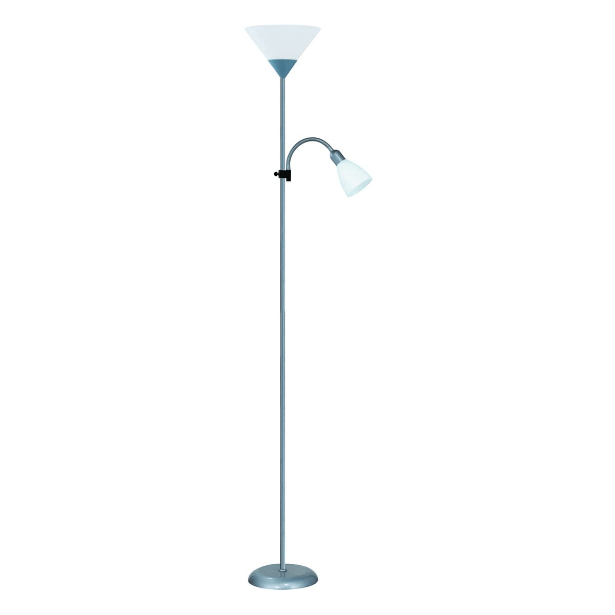 FLOOR LAMP BASIC SILVER H177 E14=40W E27=60W