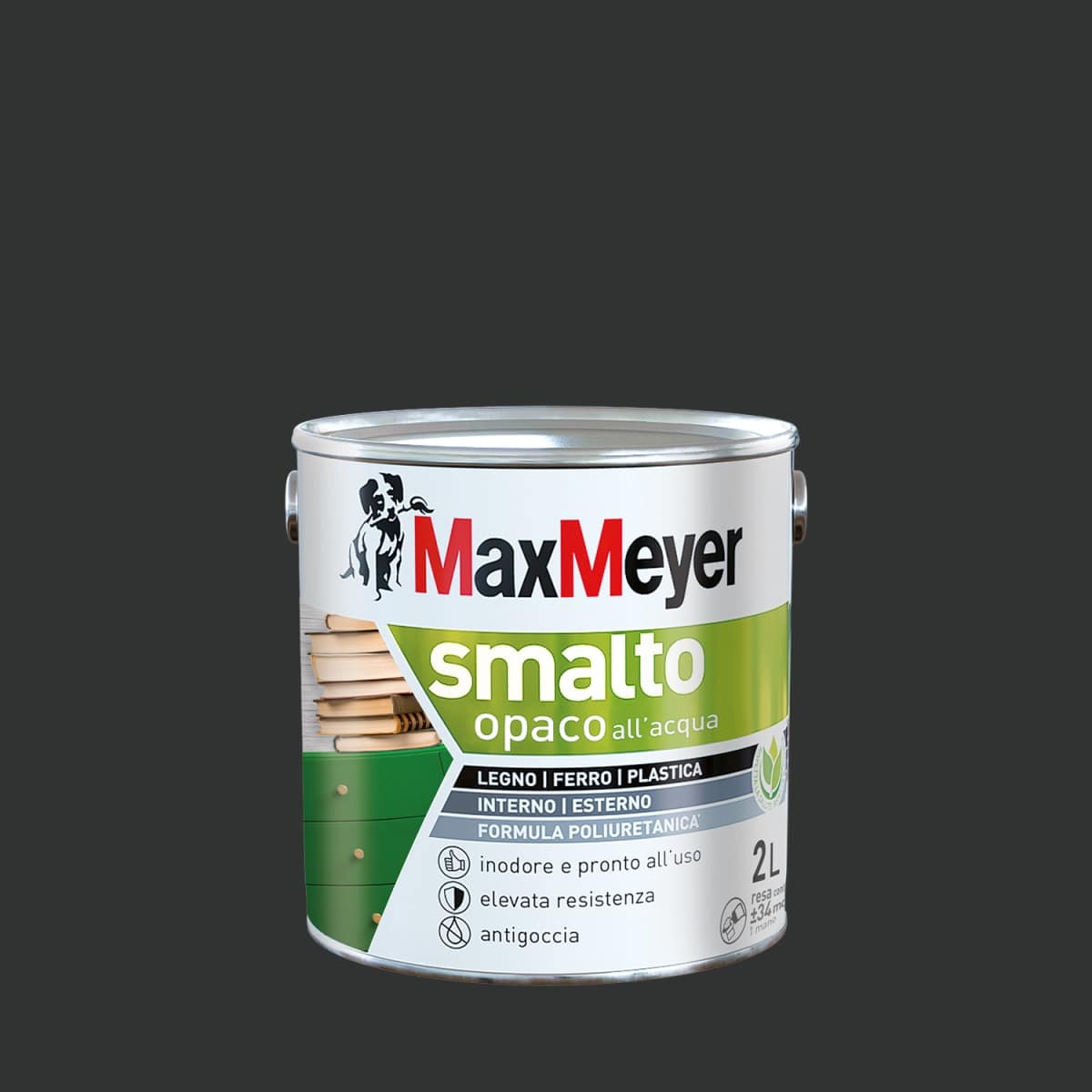 Bricocenter POLYURETHANE WATER-BASED MATT BLACK ENAMEL 2 L