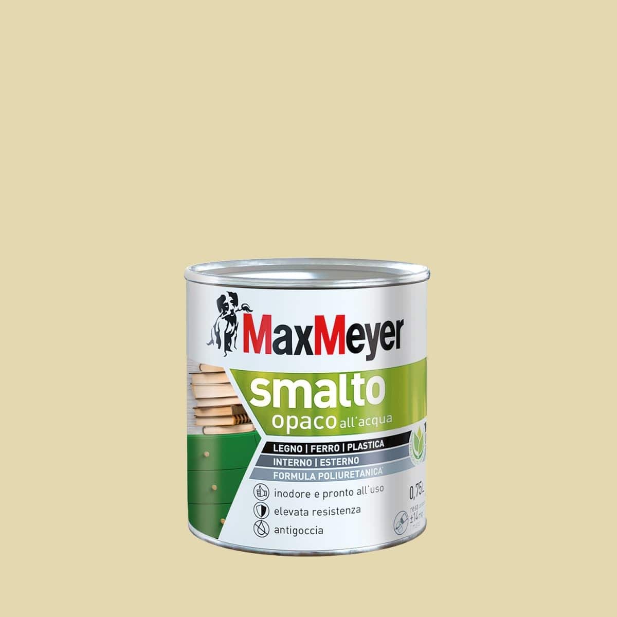 POLYURETHANE WATER-BASED ENAMEL CREAM-WHITE MATT 750 ML - best price from Maltashopper.com BR470004523