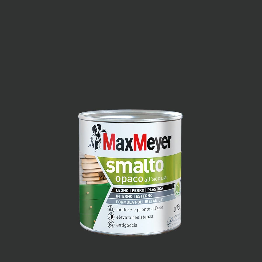 POLYURETHANE WATER-BASED MATT BLACK ENAMEL 750 ML - best price from Maltashopper.com BR470004522