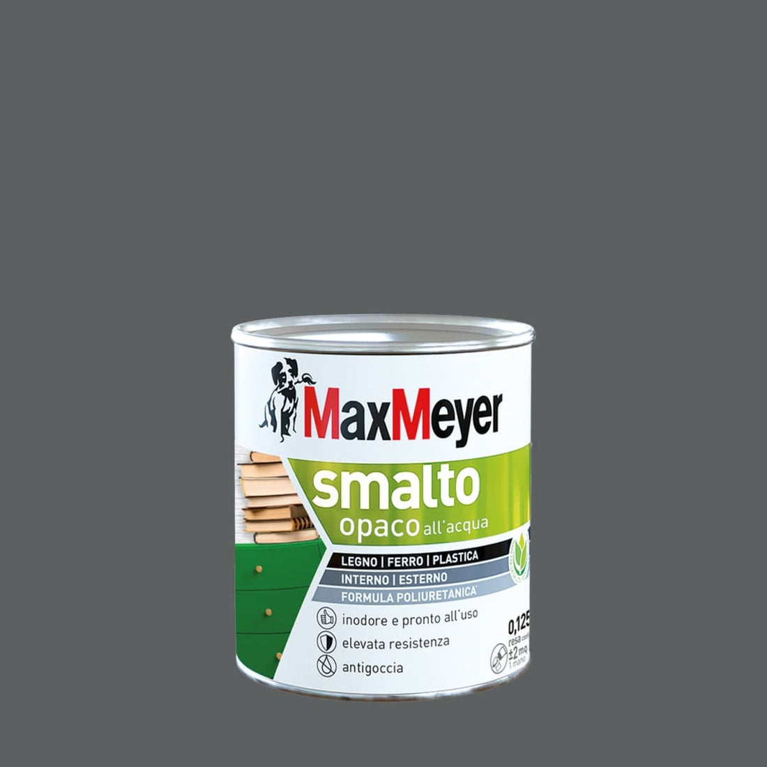 SMOKE GREY POLYURETHANE WATER-BASED MATT ENAMEL 125 ML - best price from Maltashopper.com BR470005169