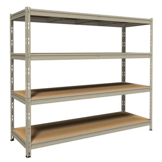 SHELF MINIRACK WOOD METAL W180 D60 H180CM LOAD CAPACITY 300KG 4 INTERLOCKING SHELVES GREY - best price from Maltashopper.com BR410004147