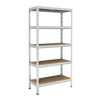 Metal and Wood Shelving L90XP40XH180CM, 175 KG, 5 Space Shelves - best price from Maltashopper.com BR410007446