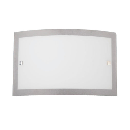 Bricocenter WHITE GLASS SQUARE WALL LIGHT 33X8X20CM E27=42W