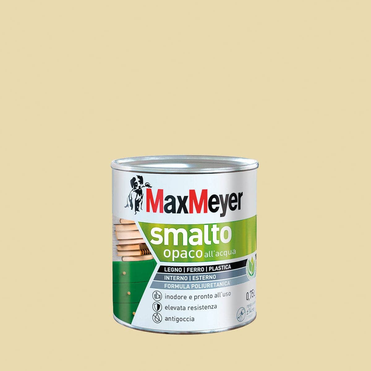 Bricocenter POLYURETHANE WATER-BASED ENAMEL CREAM-WHITE MATT 750 ML