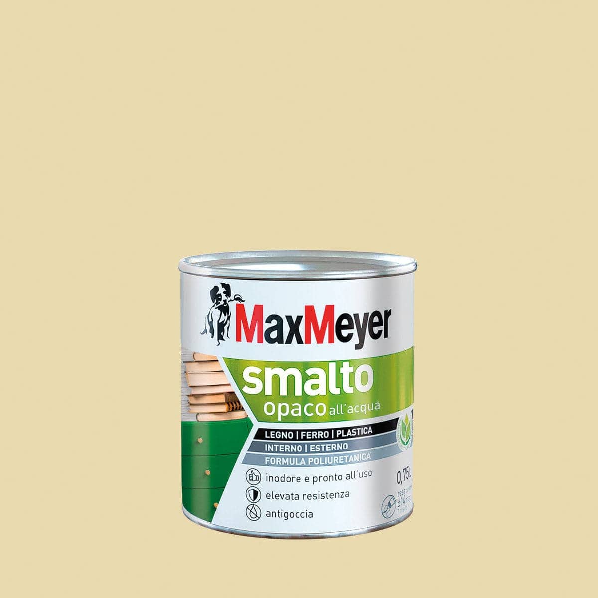 POLYURETHANE WATER-BASED ENAMEL CREAM-WHITE MATT 750 ML - best price from Maltashopper.com BR470004523