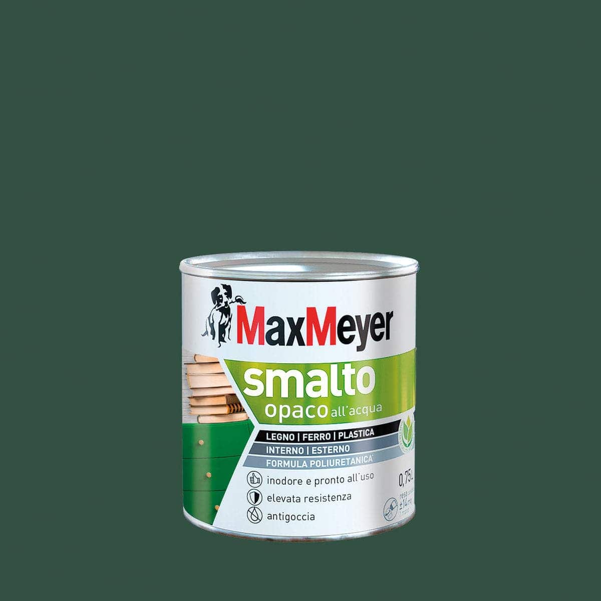 Bricocenter POLYURETHANE WATER-BASED ENAMEL DARK GREEN MATT 750 ML