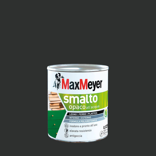 Bricocenter POLYURETHANE WATER-BASED MATT BLACK ENAMEL 125 ML