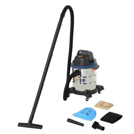 DEXTER STAINLESS STEEL DRUM VACUUM CLEANER, 20LT, 1400WATT