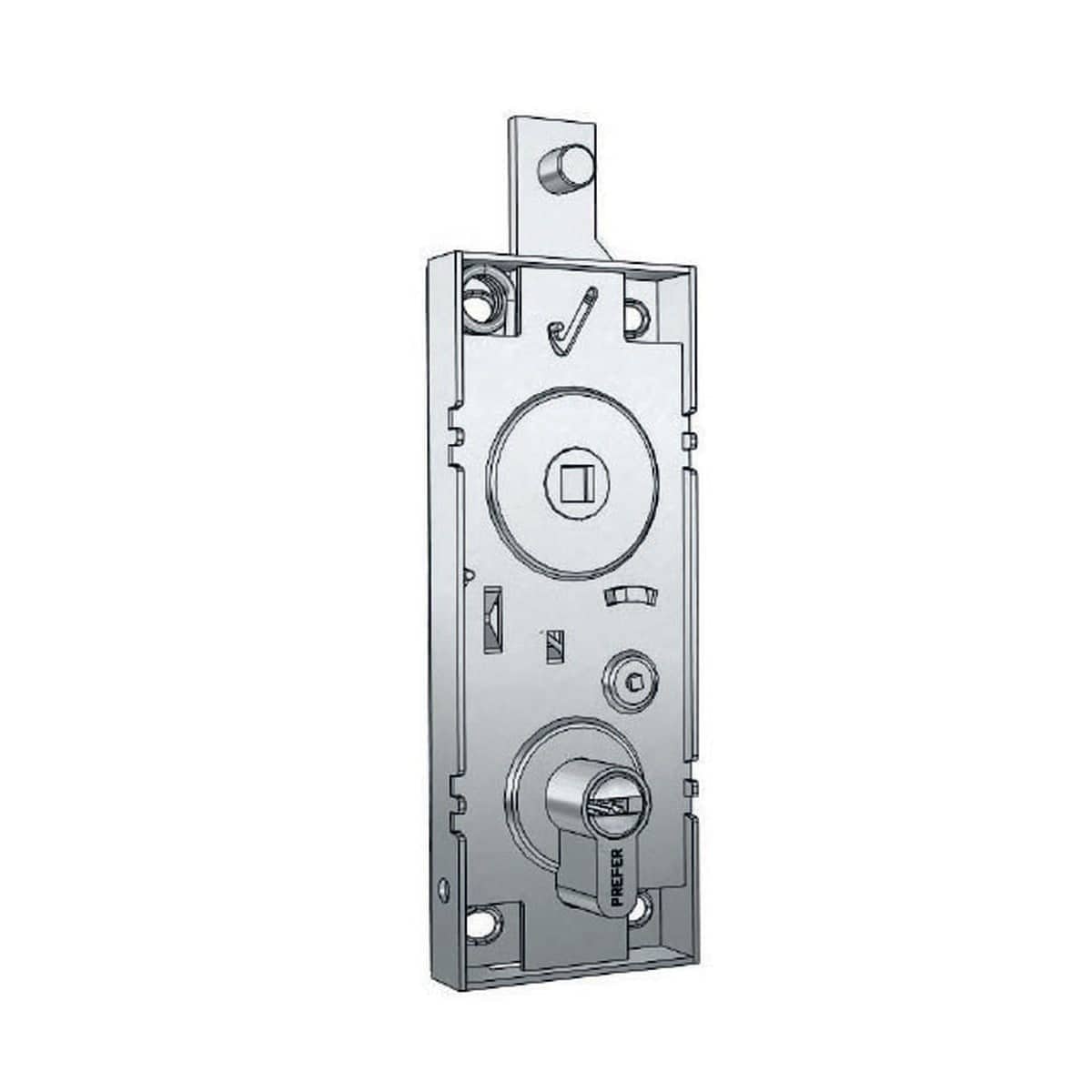 Bricocenter OVERHEAD DOOR LOCK RIGHT/LEFT 67 MM CENTRE DISTANCE ROUND STEEL CYLINDER Z