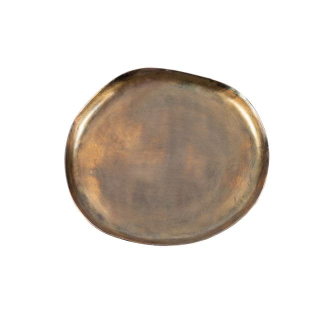 OVALS Golden serving plate H 1.5 x W 25 x L 27 cm - best price from Maltashopper.com CS640178