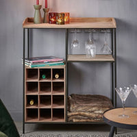 DAMIAN Black wall shelf H 91 x W 77 x D 35.5 cm - best price from Maltashopper.com CS638155