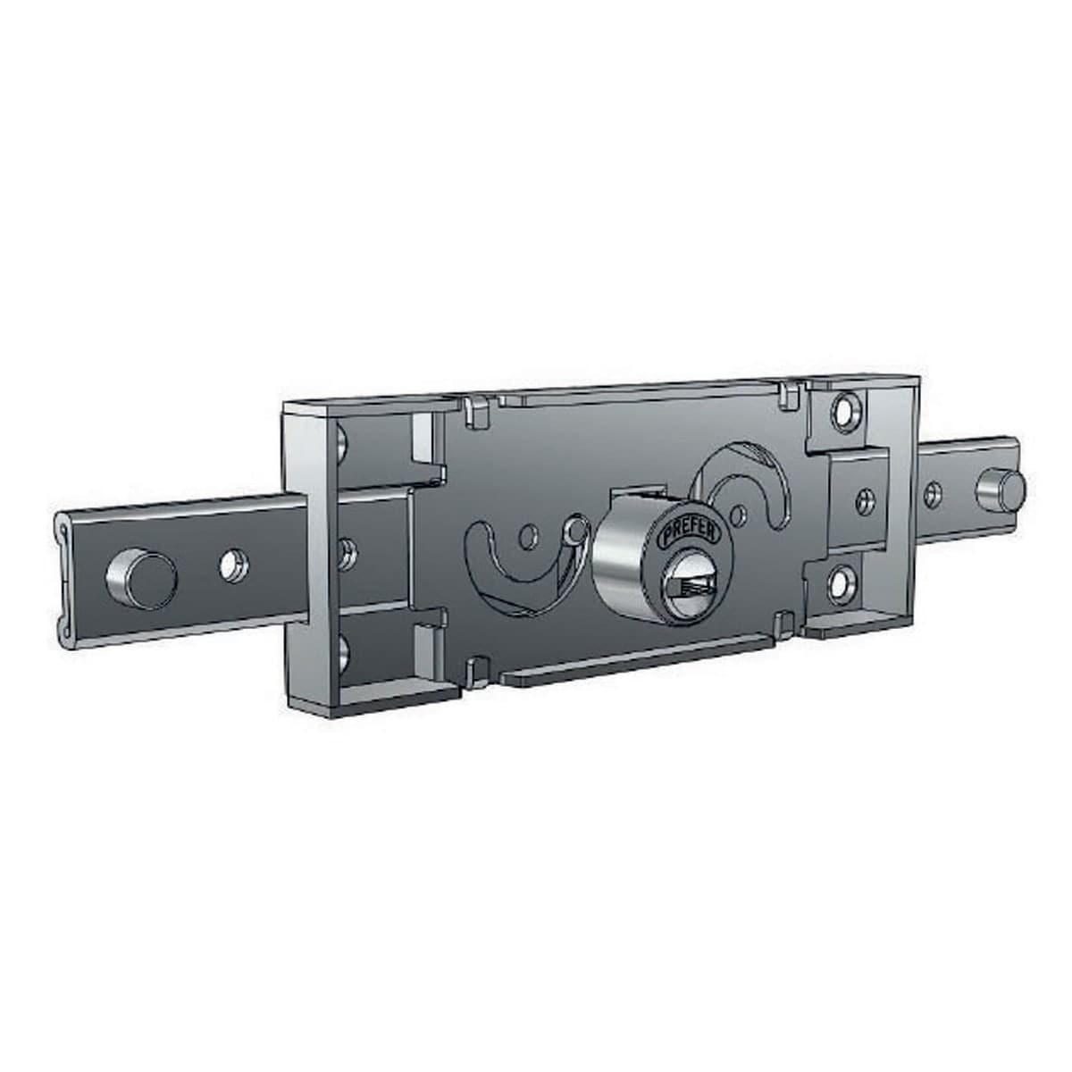 Bricocenter CENTRAL SHUTTER LOCK ROUND CYLINDER LEFT/RIGHT FLAT KEY GALVANISED STEEL
