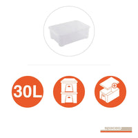 T BOX M L55.5xP39xH19CM 30LT TRANSPARENT PLASTIC LID CONTAINER - best price from Maltashopper.com BR410230001