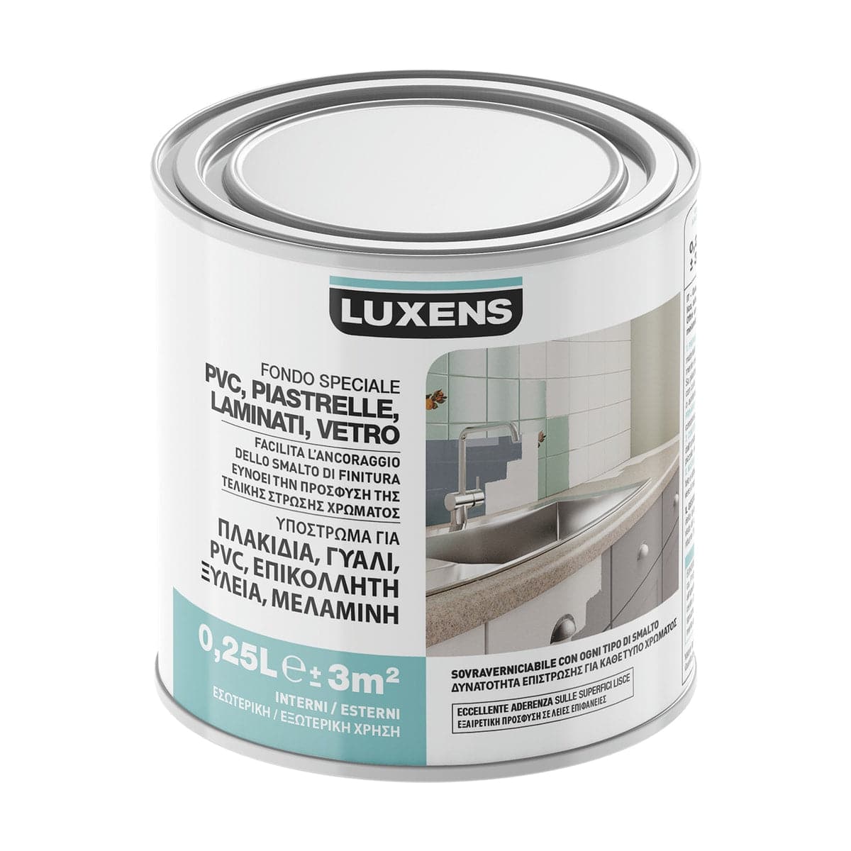 Bricocenter PRIMER FOR PVC, TILES, GLASS MELAMINE WATER-BASED 250ML LUXENS