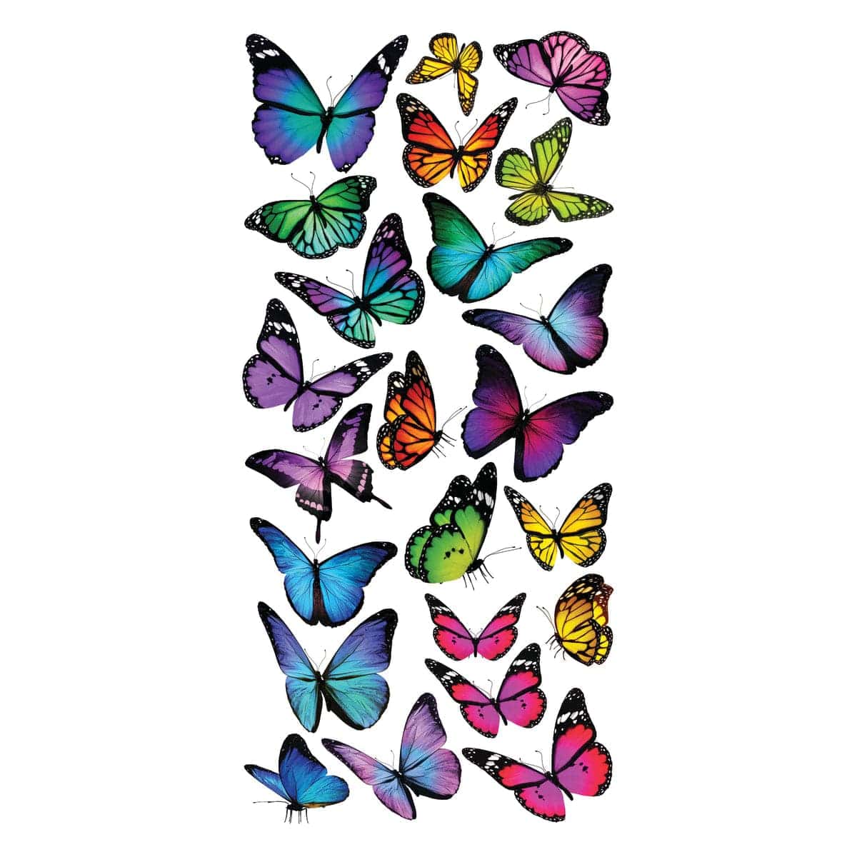 Bricocenter COLOURFUL BUTTERFLIES CERAMIC STICKER 15.5X34 CM