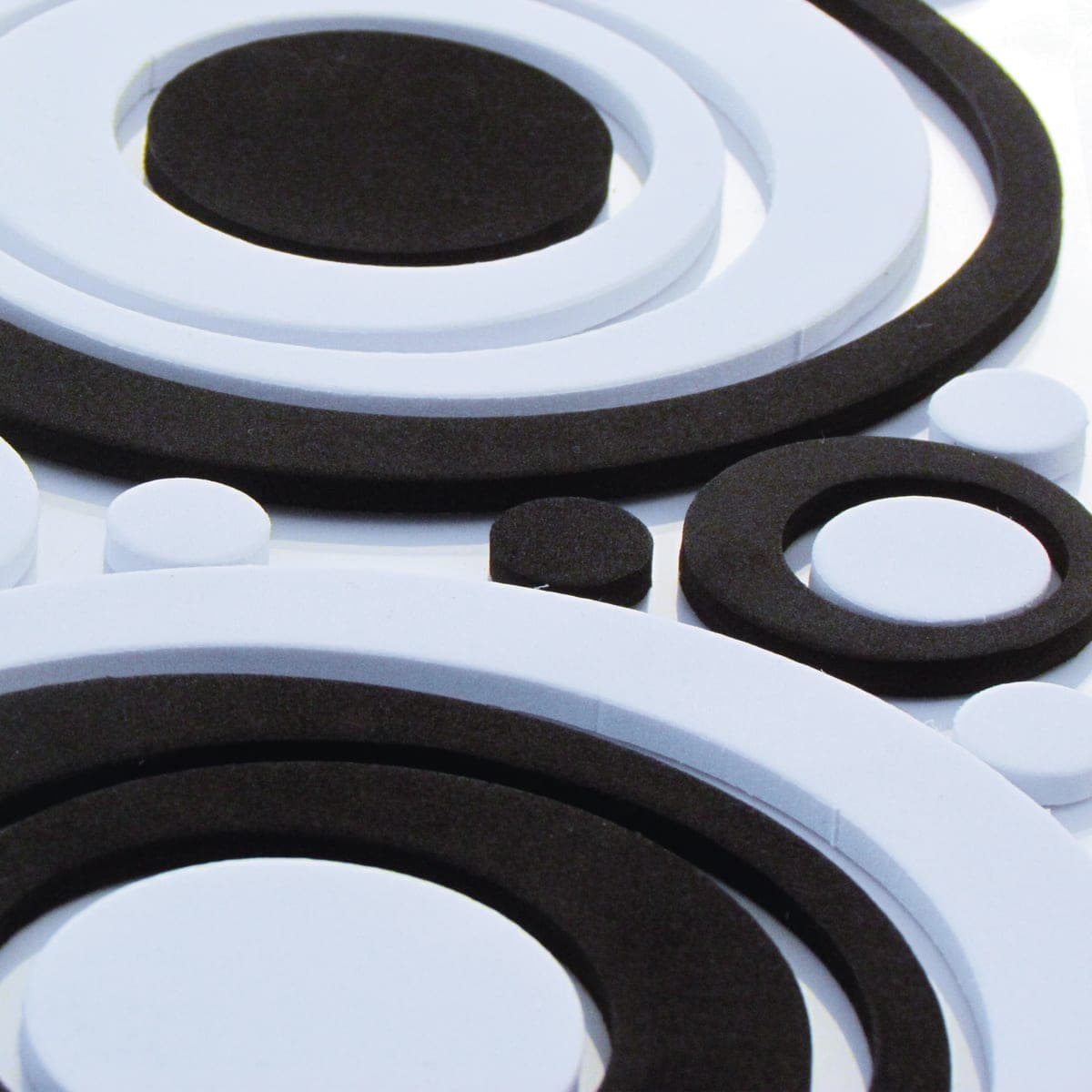 STICKER FOAM 3D CIRCLES BLACK &amp; WHITE 115.5X34 CM - best price from Maltashopper.com BR480002212