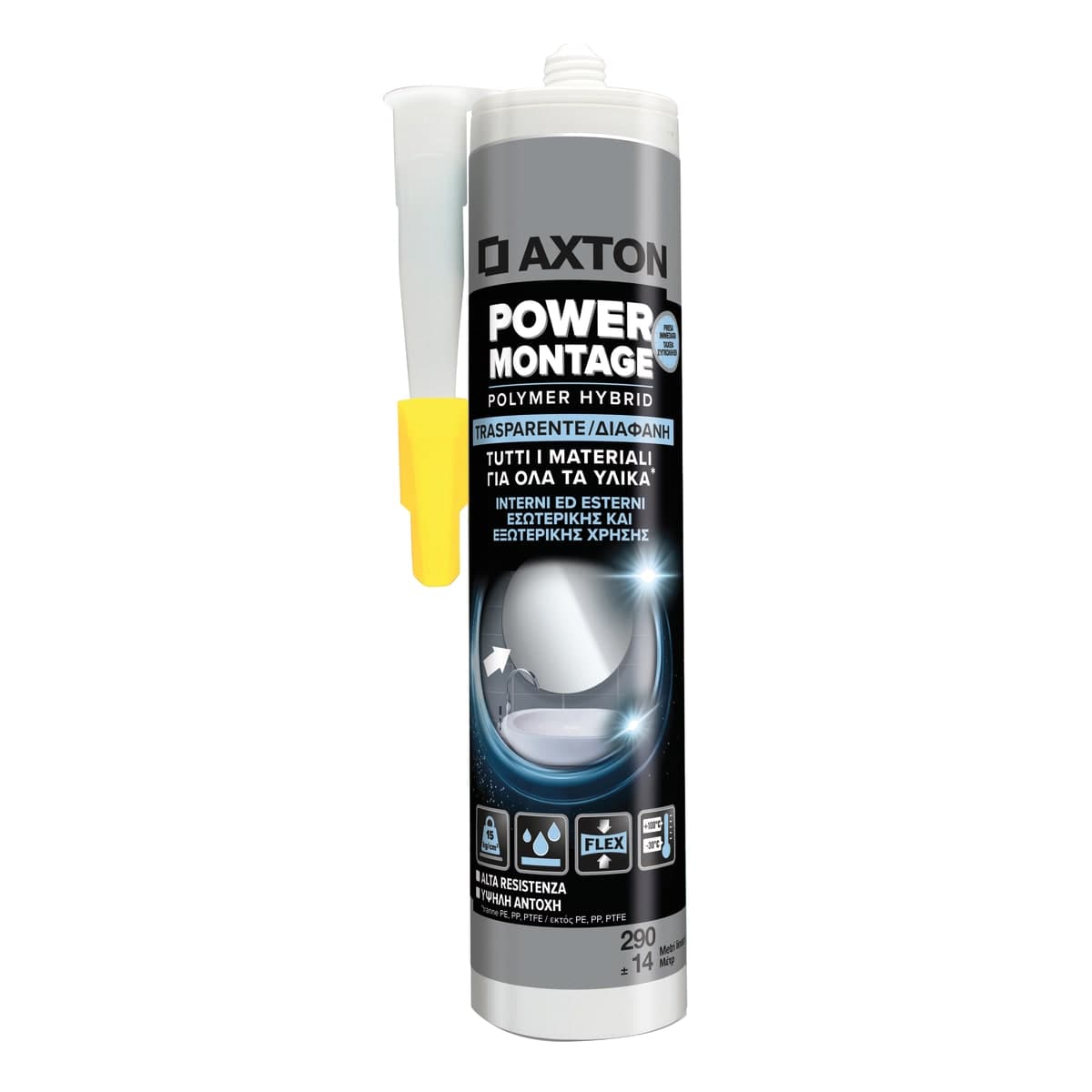 AXTON POWER MONTAGE TRANSPARENT ADHESIVE SEALANT 290ML - best price from Maltashopper.com BR470002590