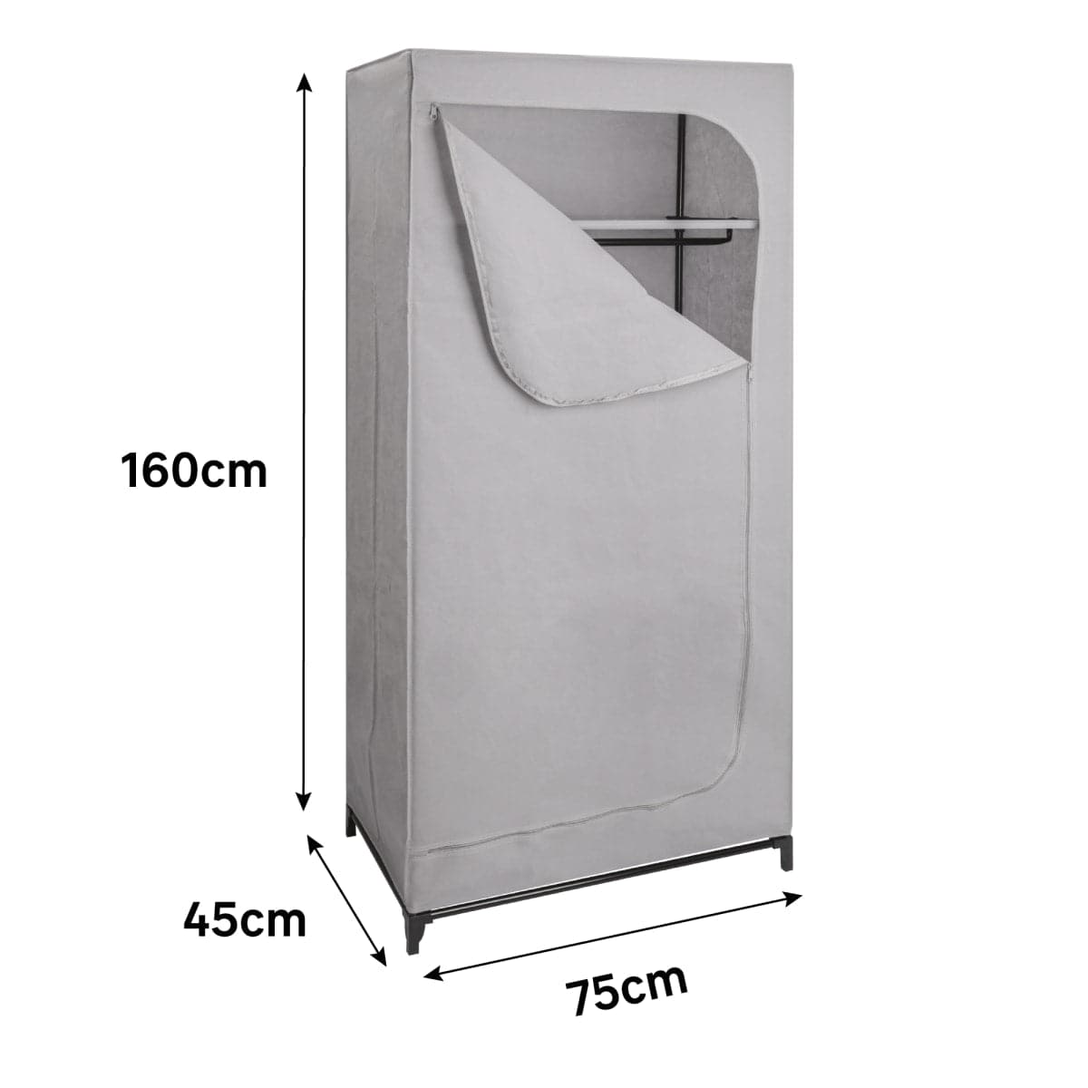 SPACEO FABRIC CUPBOARD METAL AND TNT KIT L75P 45 H160CM ONE SHELF - best price from Maltashopper.com BR480003912