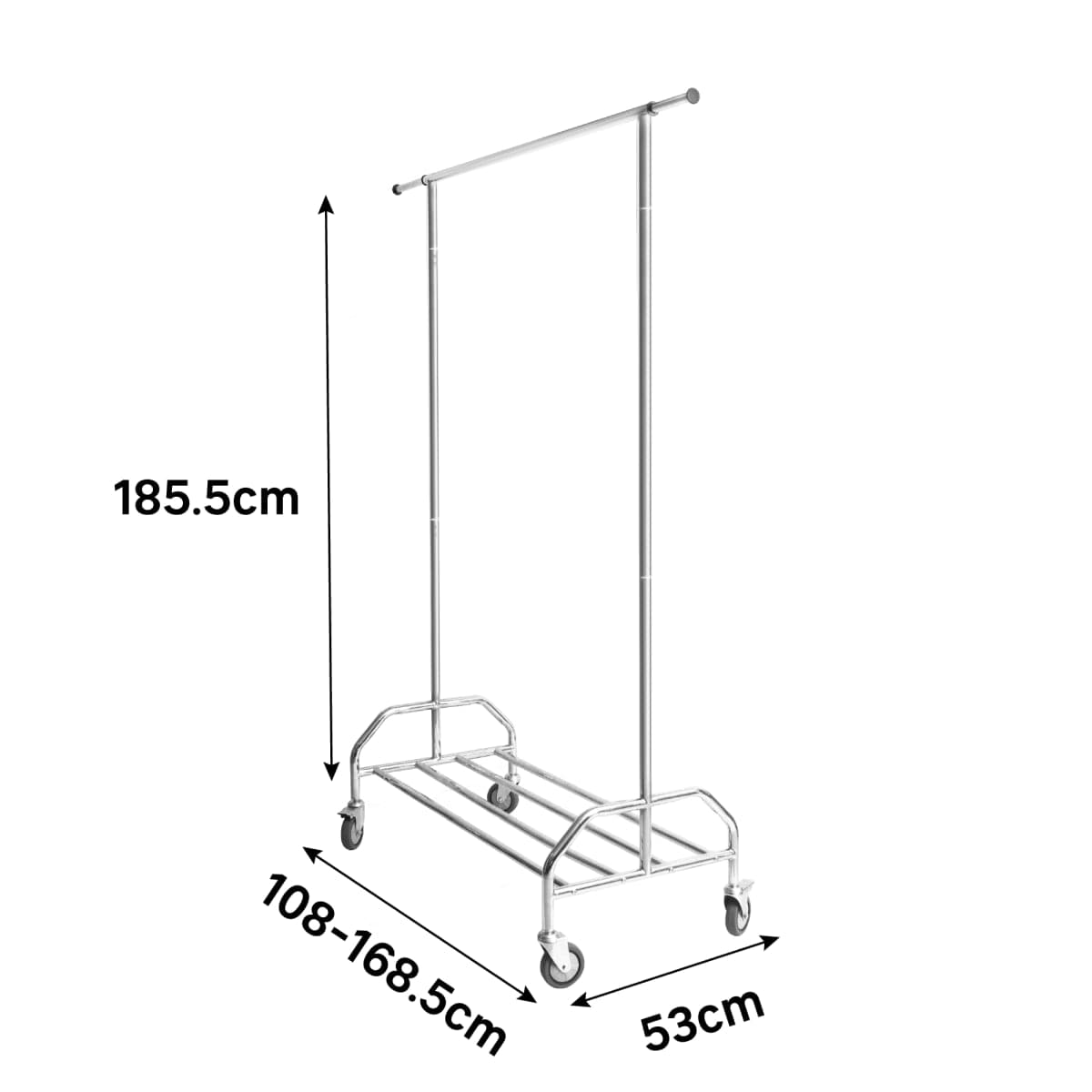 SPACEO ONE BAR METAL STAND WITH WHEELS W108CM X D53CM X H181CM - best price from Maltashopper.com BR410520312