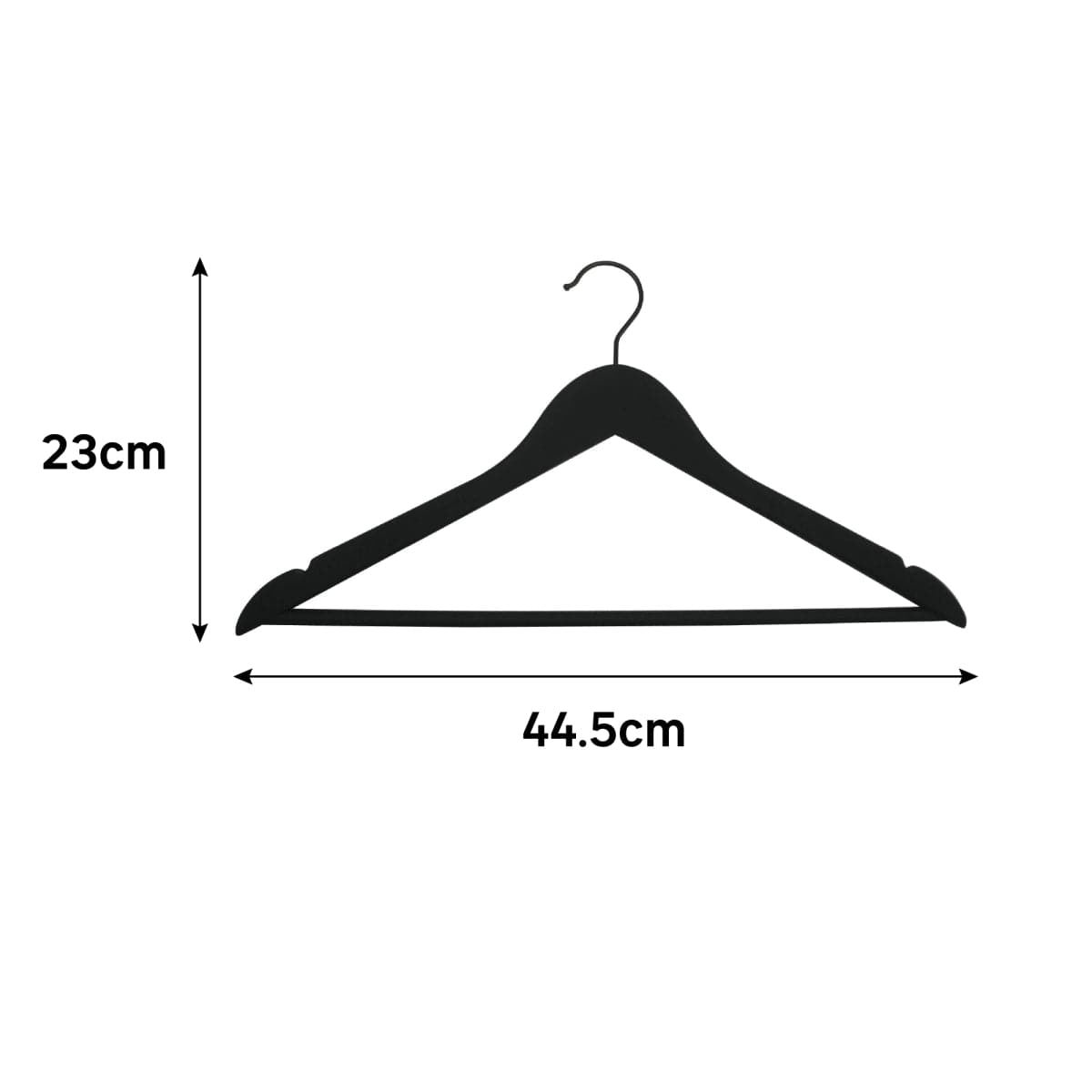 SET OF 4 SPACEO BLACK NON-SLIP HANGERS