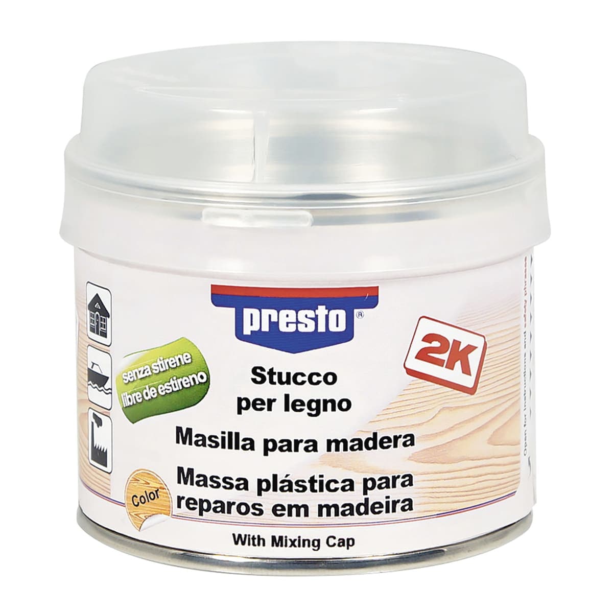 LIGHT BROWN TWO-COMPONENT WOOD FILLER PRESTO 250GR