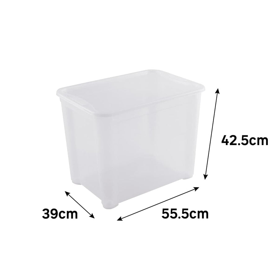 T BOX XL L55.5xP39xH42.5CM 70LT TRANSPARENT PLASTIC LID CONTAINER - best price from Maltashopper.com BR410230003