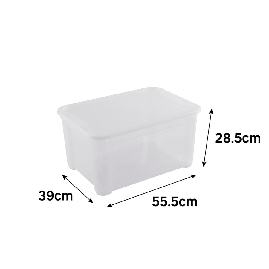 TRANSPARENT PLASTIC CONTAINER WITH LID T BOX L55.5xP39xH28.5CM 45-50LT - best price from Maltashopper.com BR410230002