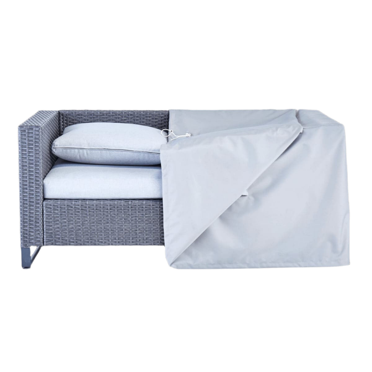 COVER FOR 2-SEATER SOFA 130X75X60CM LIGHT GREY - best price from Maltashopper.com BR500013670