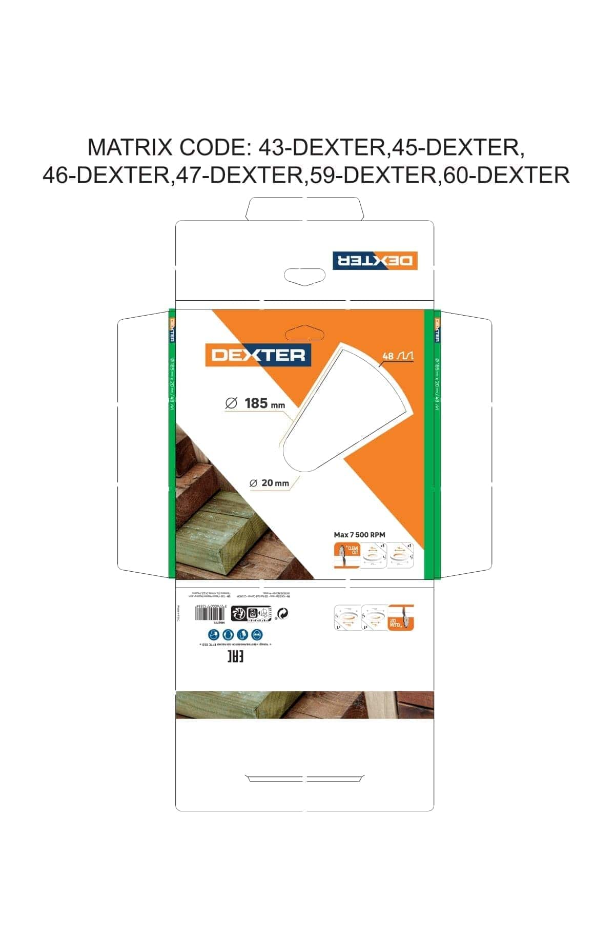 Bricocenter 185 MM 48 TEETH CIRCULAR SAW BLADE DEXTER