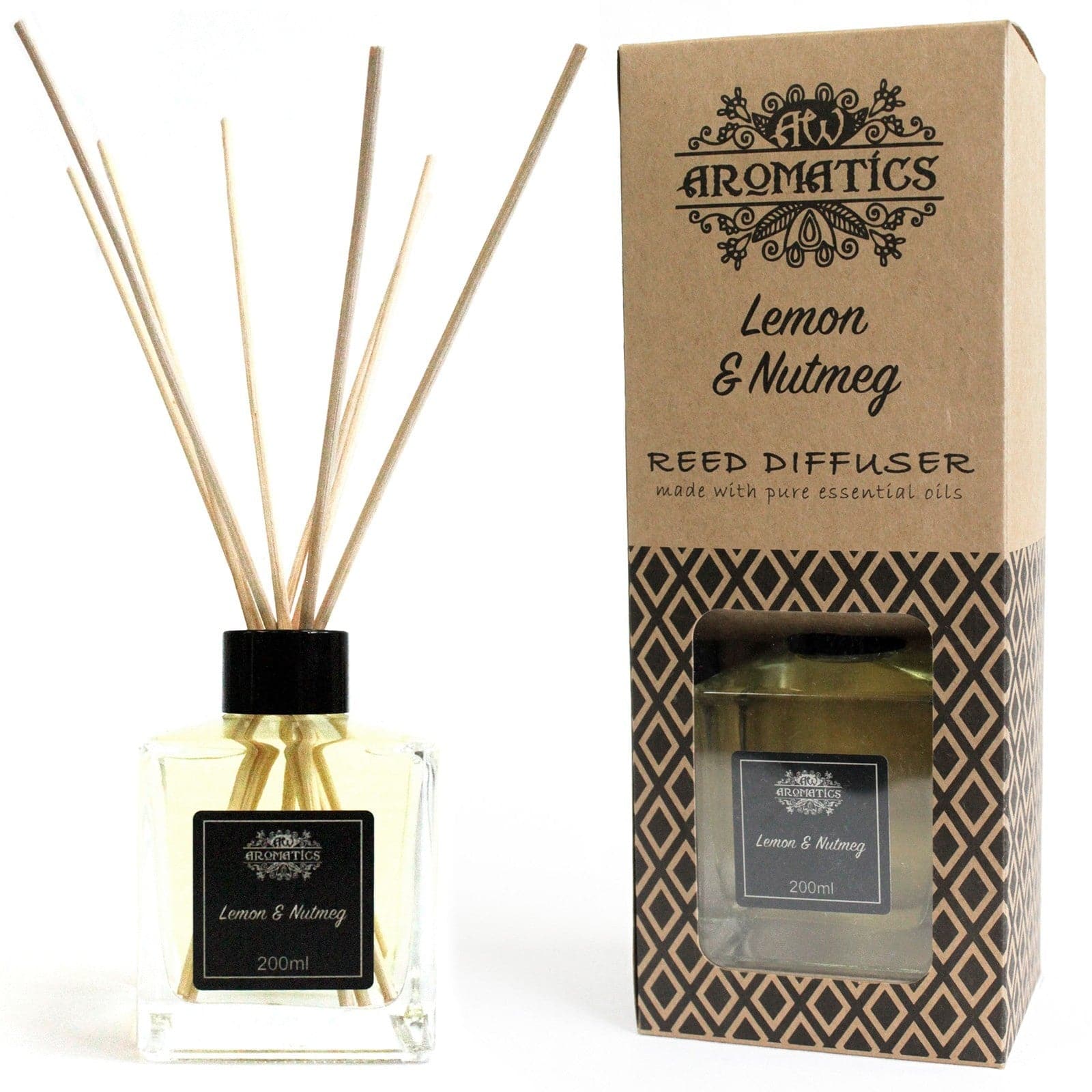 200ml Lemon & Nutmeg Essential Oil Reed Diffuser - best price from Maltashopper.com RDEO-02