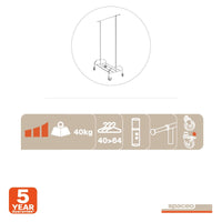 SPACEO ONE BAR METAL STAND WITH WHEELS W108CM X D53CM X H181CM - best price from Maltashopper.com BR410520312