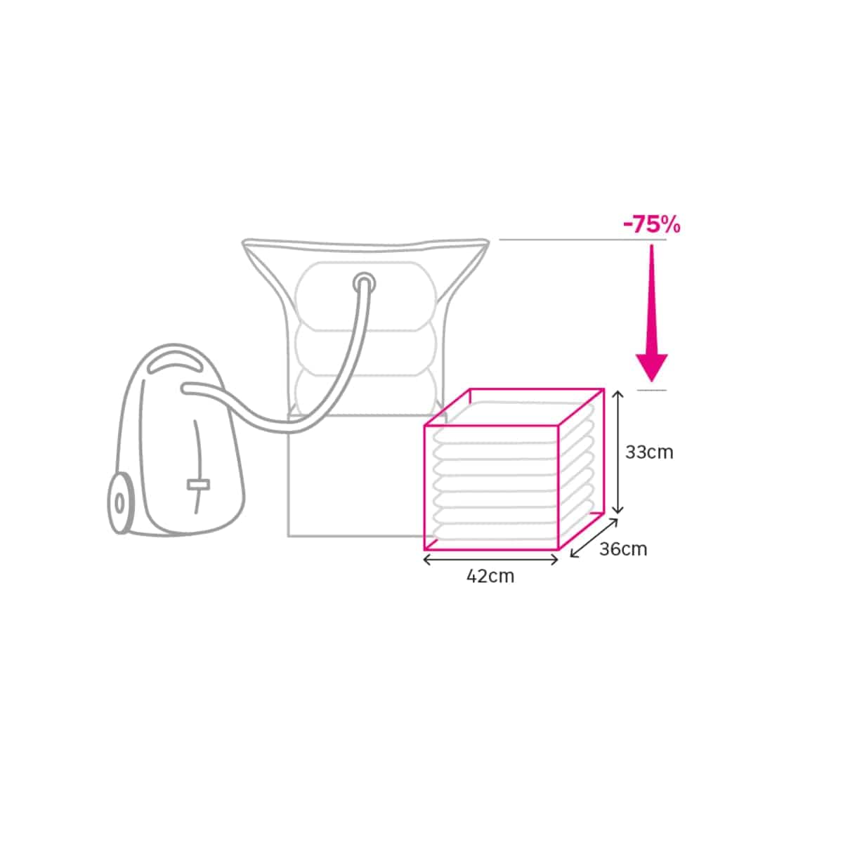 TNT CASE WITH VACUUM BAG TG M 33X36X42 CM SPACEO - best price from Maltashopper.com BR410006311