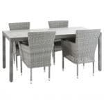 DAVOS NATERIAL TABLE 90X180X74 synthetic wicker aluminum and glass - best price from Maltashopper.com BR500012488