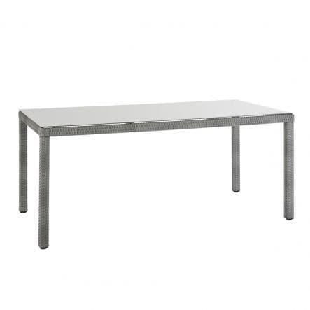 DAVOS NATERIAL TABLE 90X180X74 synthetic wicker aluminum and glass - best price from Maltashopper.com BR500012488