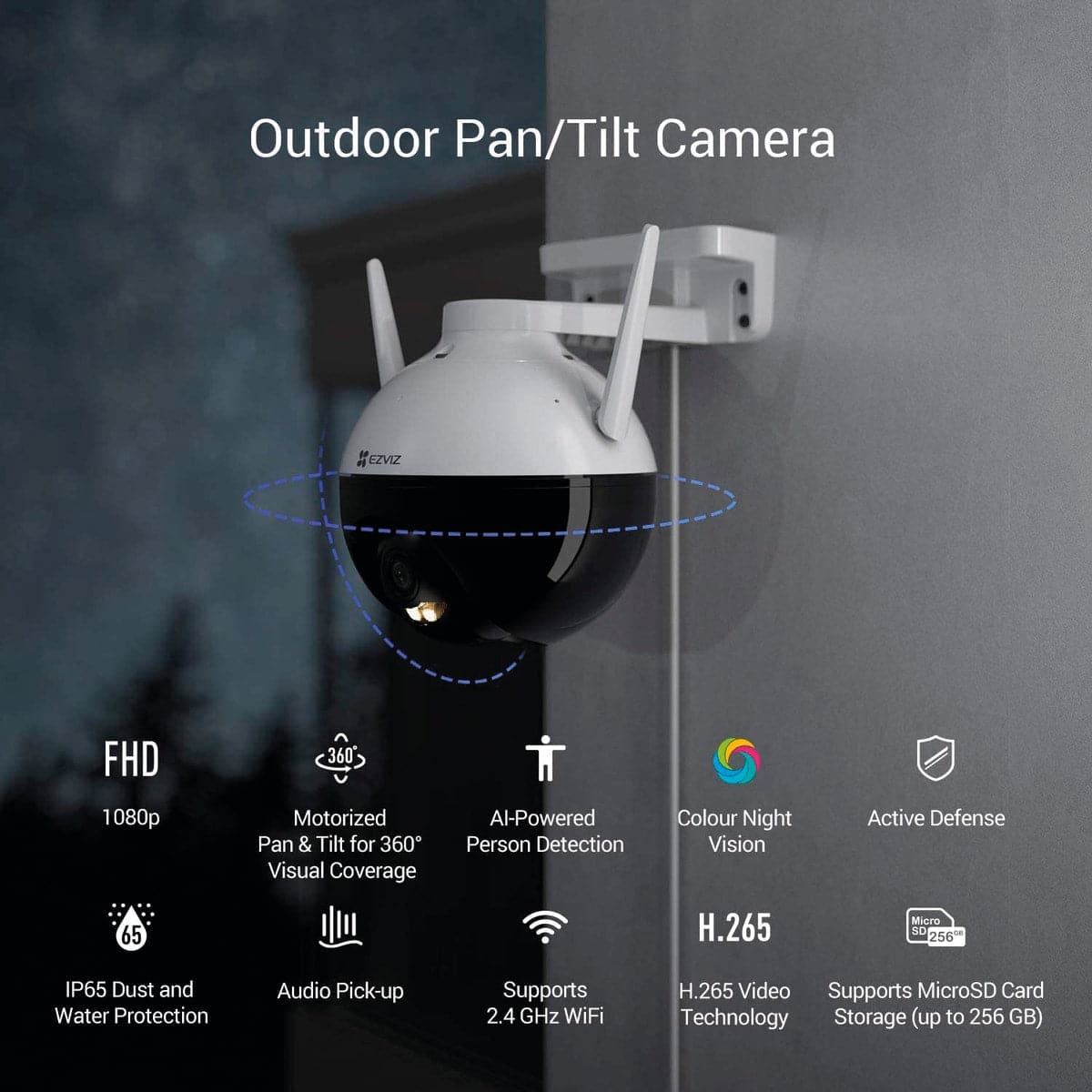 C8C MOTORISED OUTDOOR WI-FI CAMERA WITH COLOUR VISION