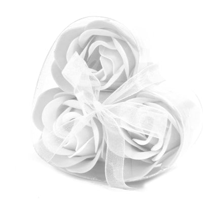 Set of 3 Soap Flower Heart Box - White - best price from Maltashopper.com LSF-26