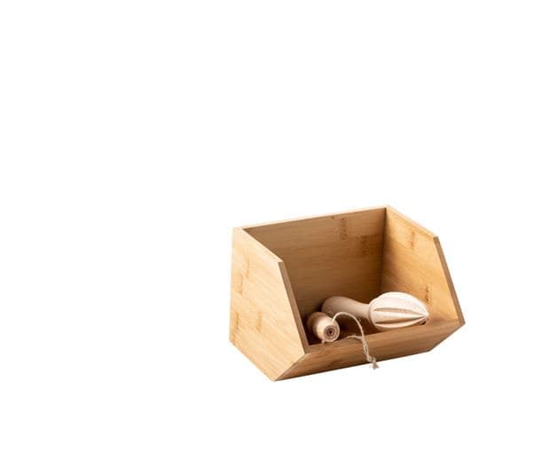 BAMBOO Natural stackable organizer H 13 x W 17 x D 15.5 cm - best price from Maltashopper.com CS647003