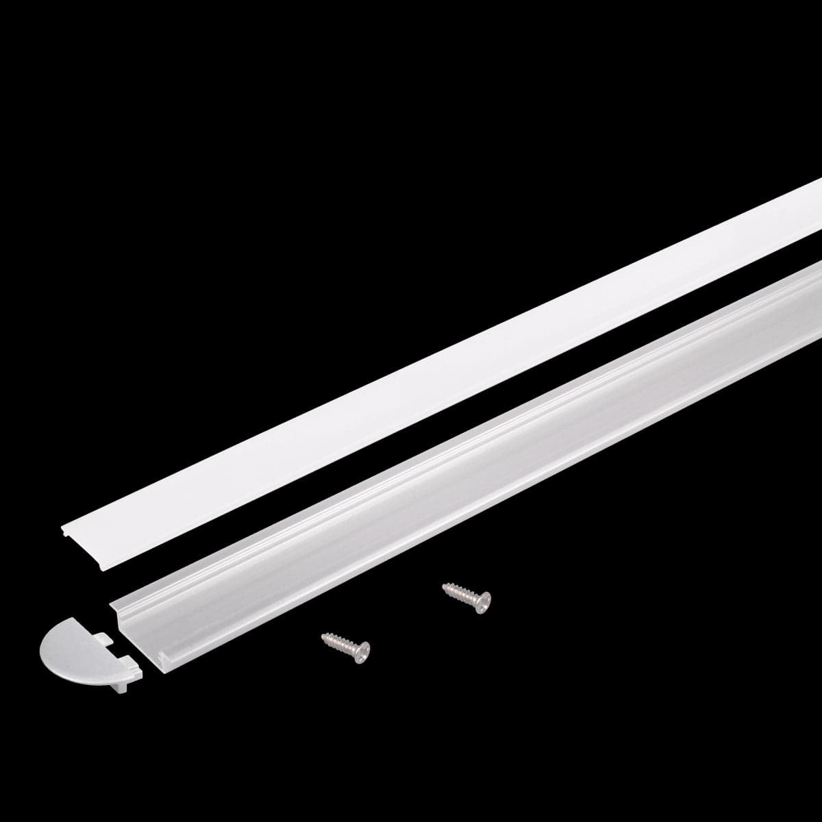 RECESSED PROFILE FOR LED STRIPS 2MT ALUMINIUM SILVER