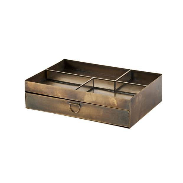 BRASS Bronze storage H 8 x W 32 x D 22 cm - best price from Maltashopper.com CS665994